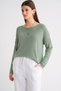 6933 Women's Boat Neck Thin Seasonal Knitwear Sweater Mint - 3