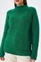 6849 Women's Seamless Stand Collar Knit Sweater Green - 4