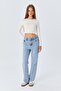 6727 Women's Crew Neck Crop Knit Sweater Natural - 5