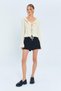 6899 Women's Front Lace-Up Cardigan Natural - 2
