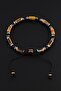 Tiger Eye and Agate Stone, Natural Stone, Slim Bracelet, Macrame Bracelet, Adjustable - 2