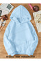 Baby Blue Hooded Sweatshirt 3 Thread Winter Unisex Cotton Ş Fleece-Lined 100% Cotton - 3
