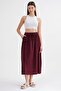 4633 Women's Side Pocket Piece Skirt Claret Red - 3