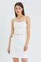 4564 Women's Gipe Detailed Strappy Linen Blouse Ecru
