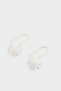 Women's White Floral Dangle Earrings F0889Axns - 3