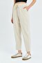 4566 Women's Elastic Waist Linen Trousers Natural - 5
