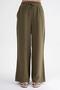 4286 Women's Wide Leg Elastic Waist Muslin Palazzo Pants Khaki - 4