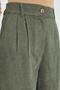 4603 Women's Velvet Pleated Loose Trousers Khaki - 4