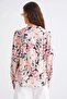 4649 Women's Judge Collar Floral Patterned Gathered Blouse Pink - 6
