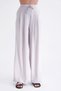 4681 Women's Tie-Up Double Pleated Palazzo Wide Leg Pants Gray - 4