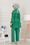Tunic Suit with Flared Skirt-Green - 5
