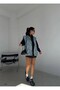 Women's Blue Side Pocket Detailed 100% Cotton Denim Vest Jacket -Women - 4