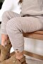Knitted Fabric Ribbed Button Detailed Double Leg Unisex Children's Tights - 2