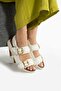 Amour Myles White Sports Gold Buckle Women's Sandals