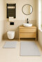 Modern Decorative Non-Slip Base Bathroom Mat Toilet Seat Set 50X80-40X50 cm - 2
