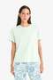 Regular Fit Short Sleeve Top Elastic Waist Patterned Capri Bottom-Fall in Love F3138Ax25Sm - 3