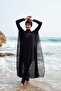 Women's Hijab Swimsuit V Neck Kaftan Pareo Black - 5