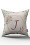 Lettered Cushion Cover - Letter J - Decorative Digital Printed Cushion Cover with Letters - Pillow Case - 2