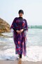 Women's Hijab Swimsuit V Neck Kaftan Pareo Tie Dye Patterned - 2