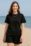 Unisex Oversize Two Thread Cotton Summer Shorts Set.Single - 3