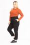 Women's Large Size Black High Waist Jeans with Pockets 65n35549 - 4