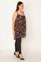 Women's Large Size Colorful Patterned Chiffon Fabric Strap Layered Tunic 65n32041 - 4