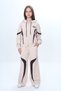 Girl's 100% Cotton Garnished Hooded Zippered Oversize Bottom & Top Trend Tracksuit Set-315 - 2