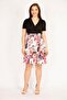 Women's Black Plus Size Wraped Collar Waist Belted Dress 65n36025