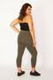 Women's Large Size Khaki Cotton Fabric Ruffle Detailed Leggings Capri 65n34125 - 4