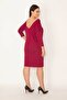 Women's Large Size Fujya Back V Capri Sleeve Dress 65n31822 - 6