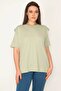 Women's Plus Size Green Shoulder Detailed Padded Blouse 65n32583