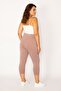 Women's Large Size Powder Cotton Fabric Leggings Capri 65n34124 - 5