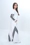 Girl's 100% Cotton Striped Oversize 2 Thread Bottom & Top Tracksuit Set-305 - 3