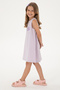Girls Lilac Crew Neck A-Form Woven Dress 50299309-Vr034