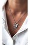 Women's White Wing Zircon Stone Butterfly Figure Steel Necklace - 2