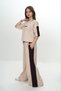 Girl's 100% Cotton London Printed Oversize Garnished Three-Collar Sleeve Tracksuit Set-293 - 3
