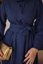 Front Cross Waist Tie Modest Dress - 3