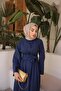 Front Cross Waist Tie Modest Dress