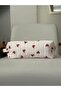 Heart Patterned Special Print Cotton Fabric Hair Styling Bag / Cosmetic Bag / Organizer - 7
