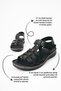 Daily Women's Black Sandals Orthopedic Comfortable Stitched Sole Ankle Velcro Lightweight Shoes 15211 - 4