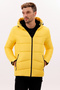 Men's Yellow Hooded Fleece Inside Furry Waterproof Wind Resistant Puffer Jacket Coat Parka - 3