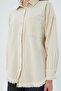 4569 Women's Dirty Stitched Linen Shirt Stone - 4