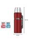 King Large Cranberry 1.2l Çelik Termos - 5
