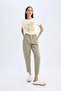 Paperbag Gabardine Trousers High Waist with Pockets Basic Straight Standard Leg S2790Az24Wn - 2