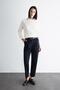 Carrot Fit Belted Classic Pants High Waist Slim Leg Pleated Basic Straight Short Leg D4282Ax24Au - 2