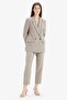Crop Carrot Fit Zippered High Waist Basic Narrow Leg Classic Fabric Trousers C2466Ax25Sp - 2