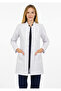 White Judge Collar Medium Length White Coat Women Doctor Teacher Nurse Lab Coat with Snap Fasteners - 4