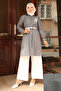 Striped Embroidery Detailed Suit Black 19261