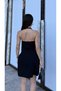 Mini Summer Dress with Back Cutout and Button Closure at Neckline - 7