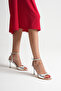 Women's Silver Ankle Strap Daily Comfortable Classic Heels - 2